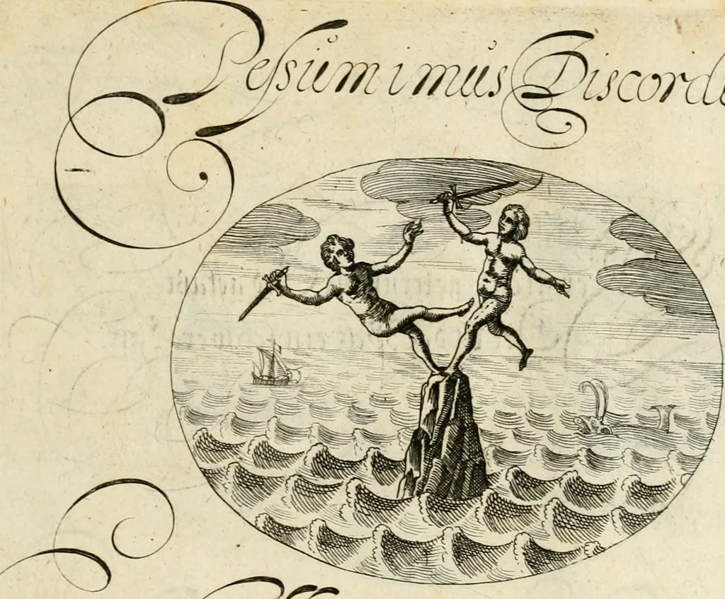 An illustration from Emblemata varia Gregori KleppisI, poetae l. caesarij : incisa aeri, aphorismis et epigrammatis illustrata, 1623, leaf 46