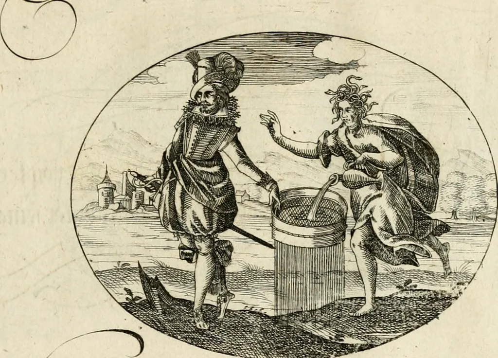 An illustration from Emblemata varia Gregori KleppisI, poetae l. caesarij : incisa aeri, aphorismis et epigrammatis illustrata, 1623, leaf 58