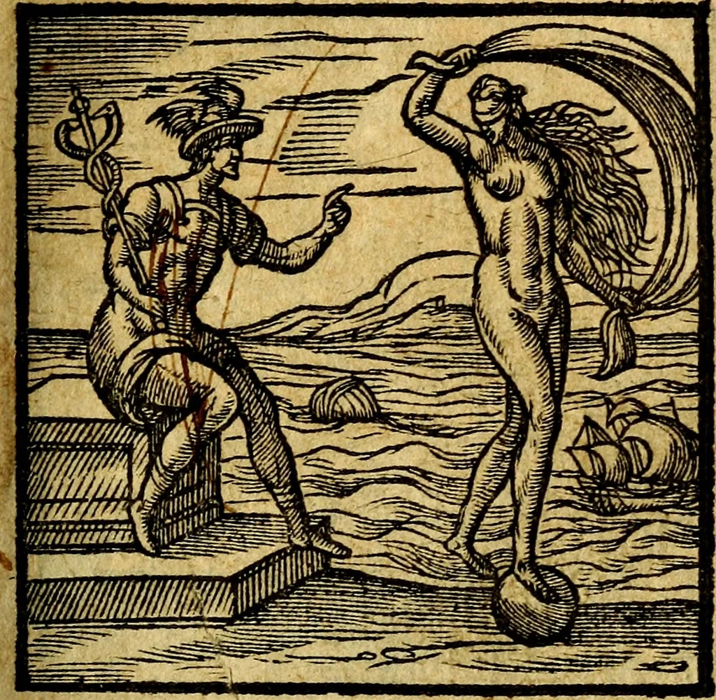 An illustration from Emblemata V.C. Andreae Alciati Mediolanensis iurisconsulti : cum facili & compendiosa explicatione, qua obscura illustrantur, dubiaq́ue omnia soluuntur,, 1622, leaf 122