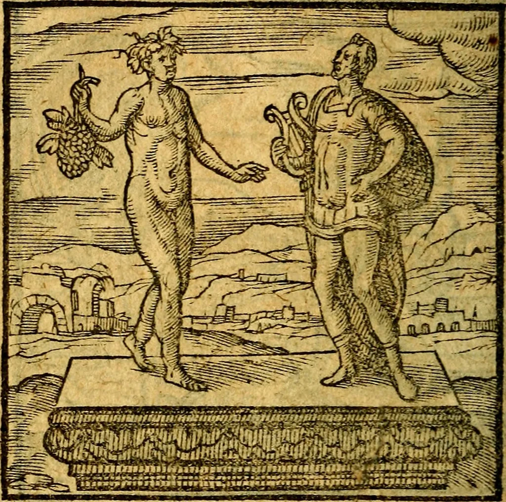 An illustration from Emblemata V.C. Andreae Alciati Mediolanensis iurisconsulti : cum facili & compendiosa explicatione, qua obscura illustrantur, dubiaq́ue omnia soluuntur,, 1622, leaf 123