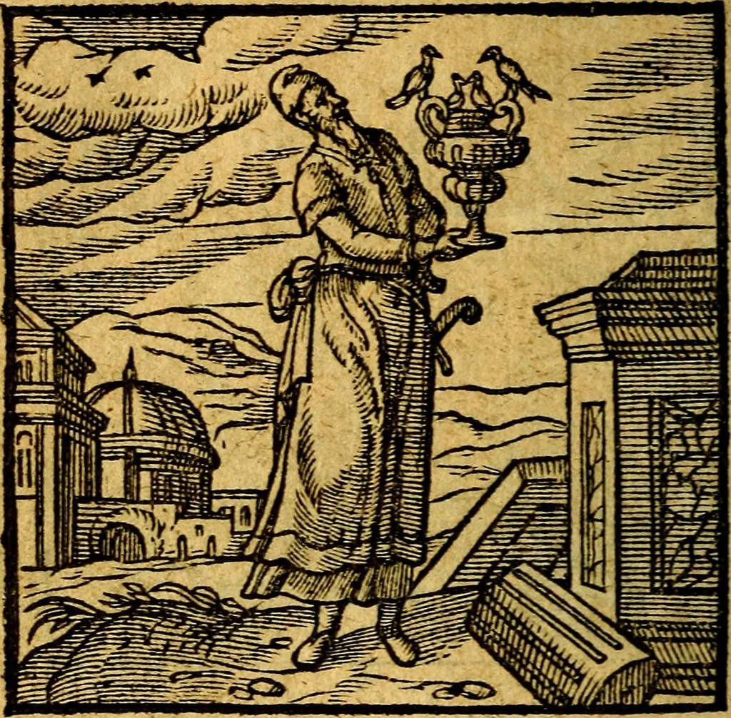 An illustration from Emblemata V.C. Andreae Alciati Mediolanensis iurisconsulti : cum facili & compendiosa explicatione, qua obscura illustrantur, dubiaq́ue omnia soluuntur,, 1622, leaf 125