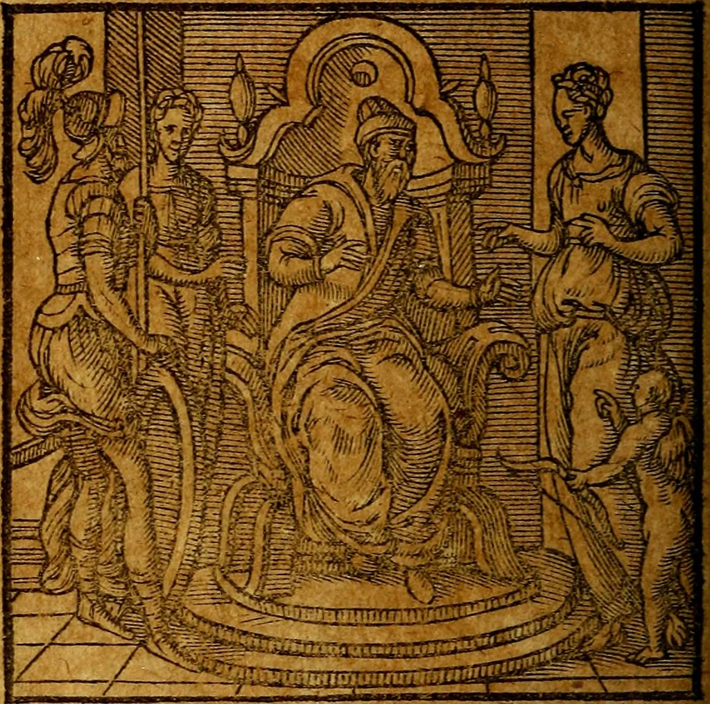 An illustration from Emblemata V.C. Andreae Alciati Mediolanensis iurisconsulti : cum facili & compendiosa explicatione, qua obscura illustrantur, dubiaq́ue omnia soluuntur,, 1622, leaf 133