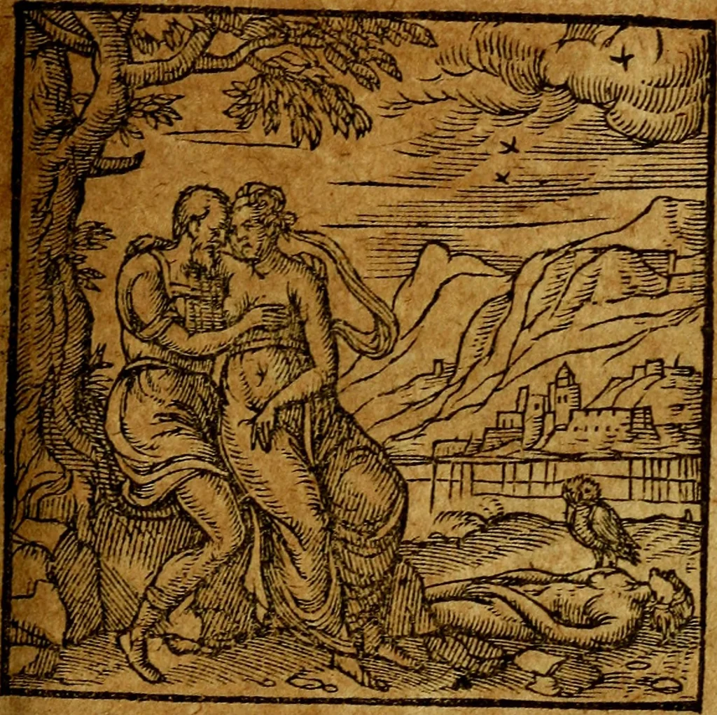 An illustration from Emblemata V.C. Andreae Alciati Mediolanensis iurisconsulti : cum facili & compendiosa explicatione, qua obscura illustrantur, dubiaq́ue omnia soluuntur,, 1622, leaf 144