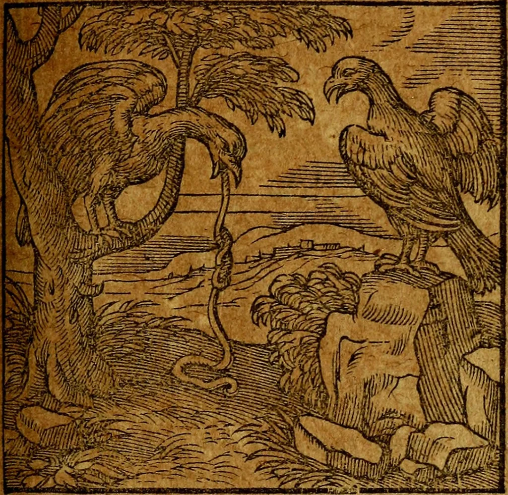 An illustration from Emblemata V.C. Andreae Alciati Mediolanensis iurisconsulti : cum facili & compendiosa explicatione, qua obscura illustrantur, dubiaq́ue omnia soluuntur,, 1622, leaf 158