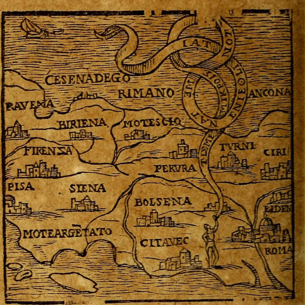 An illustration from Emblemata V.C. Andreae Alciati Mediolanensis iurisconsulti : cum facili & compendiosa explicatione, qua obscura illustrantur, dubiaq́ue omnia soluuntur,, 1622, leaf 163