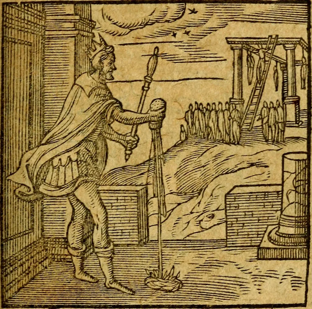 An illustration from Emblemata V.C. Andreae Alciati Mediolanensis iurisconsulti : cum facili & compendiosa explicatione, qua obscura illustrantur, dubiaq́ue omnia soluuntur,, 1622, leaf 180