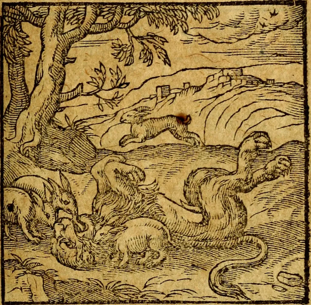 An illustration from Emblemata V.C. Andreae Alciati Mediolanensis iurisconsulti : cum facili & compendiosa explicatione, qua obscura illustrantur, dubiaq́ue omnia soluuntur,, 1622, leaf 186