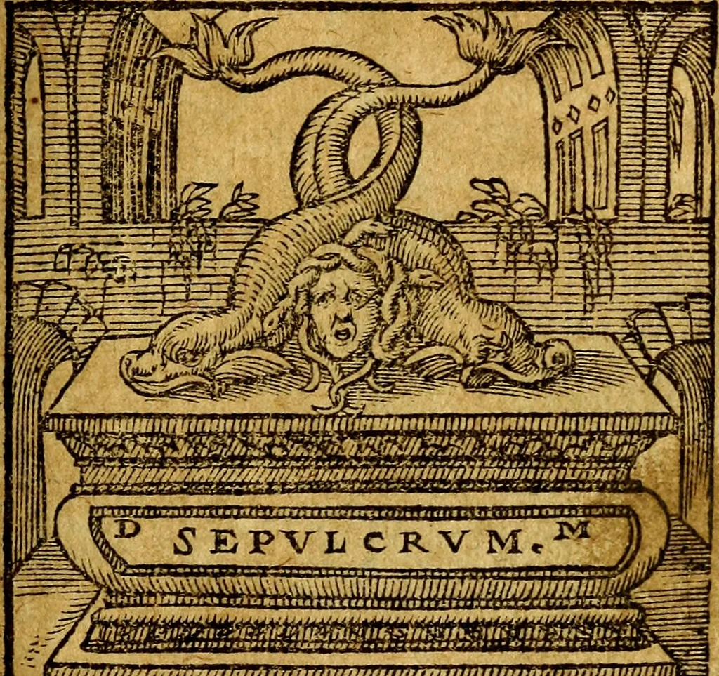 An illustration from Emblemata V.C. Andreae Alciati Mediolanensis iurisconsulti : cum facili & compendiosa explicatione, qua obscura illustrantur, dubiaq́ue omnia soluuntur,, 1622, leaf 190