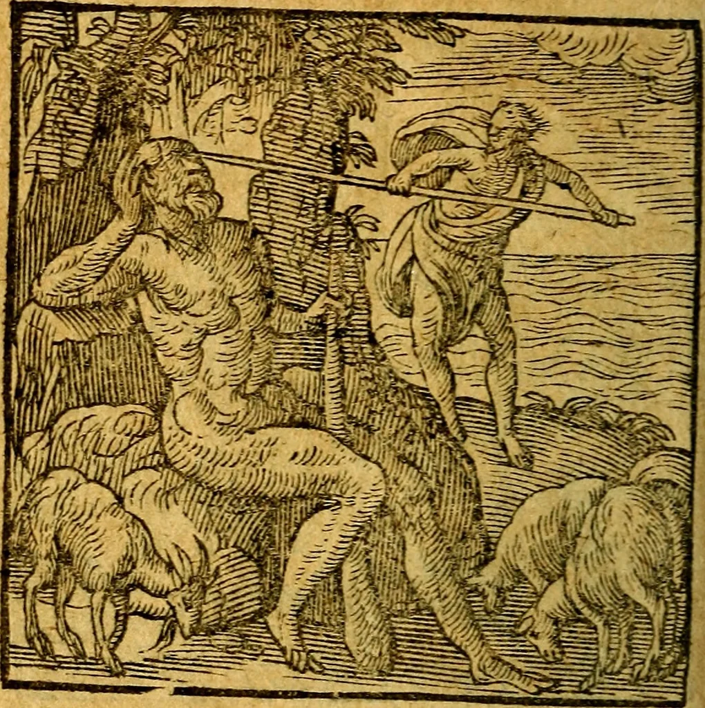 An illustration from Emblemata V.C. Andreae Alciati Mediolanensis iurisconsulti : cum facili & compendiosa explicatione, qua obscura illustrantur, dubiaq́ue omnia soluuntur,, 1622, leaf 207