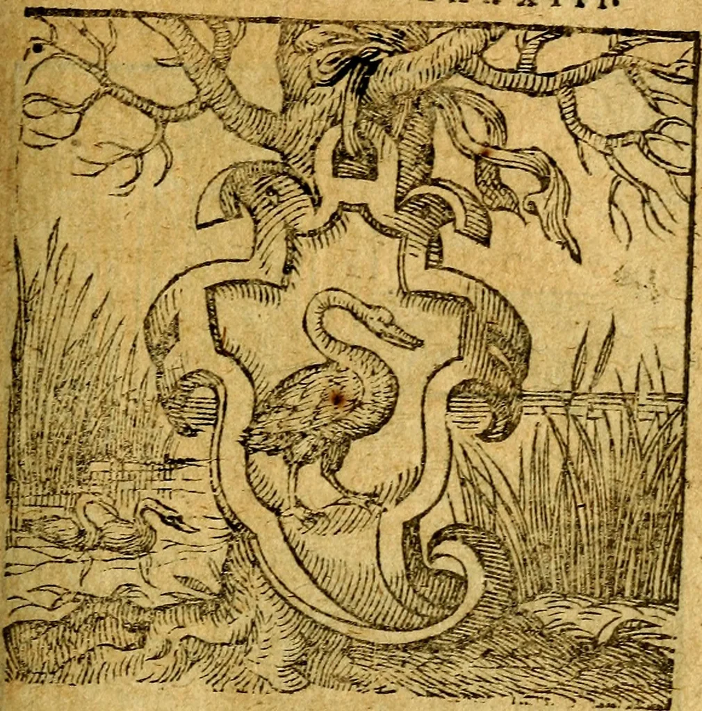 An illustration from Emblemata V.C. Andreae Alciati Mediolanensis iurisconsulti : cum facili & compendiosa explicatione, qua obscura illustrantur, dubiaq́ue omnia soluuntur,, 1622, leaf 220