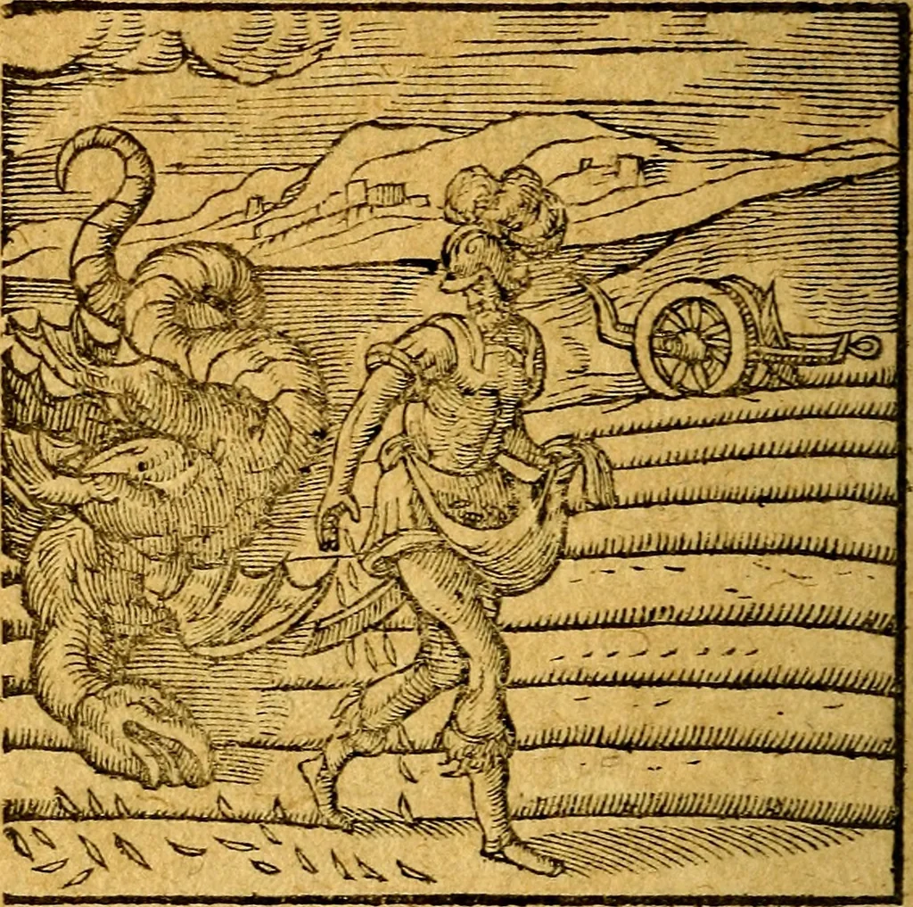 An illustration from Emblemata V.C. Andreae Alciati Mediolanensis iurisconsulti : cum facili & compendiosa explicatione, qua obscura illustrantur, dubiaq́ue omnia soluuntur,, 1622, leaf 223