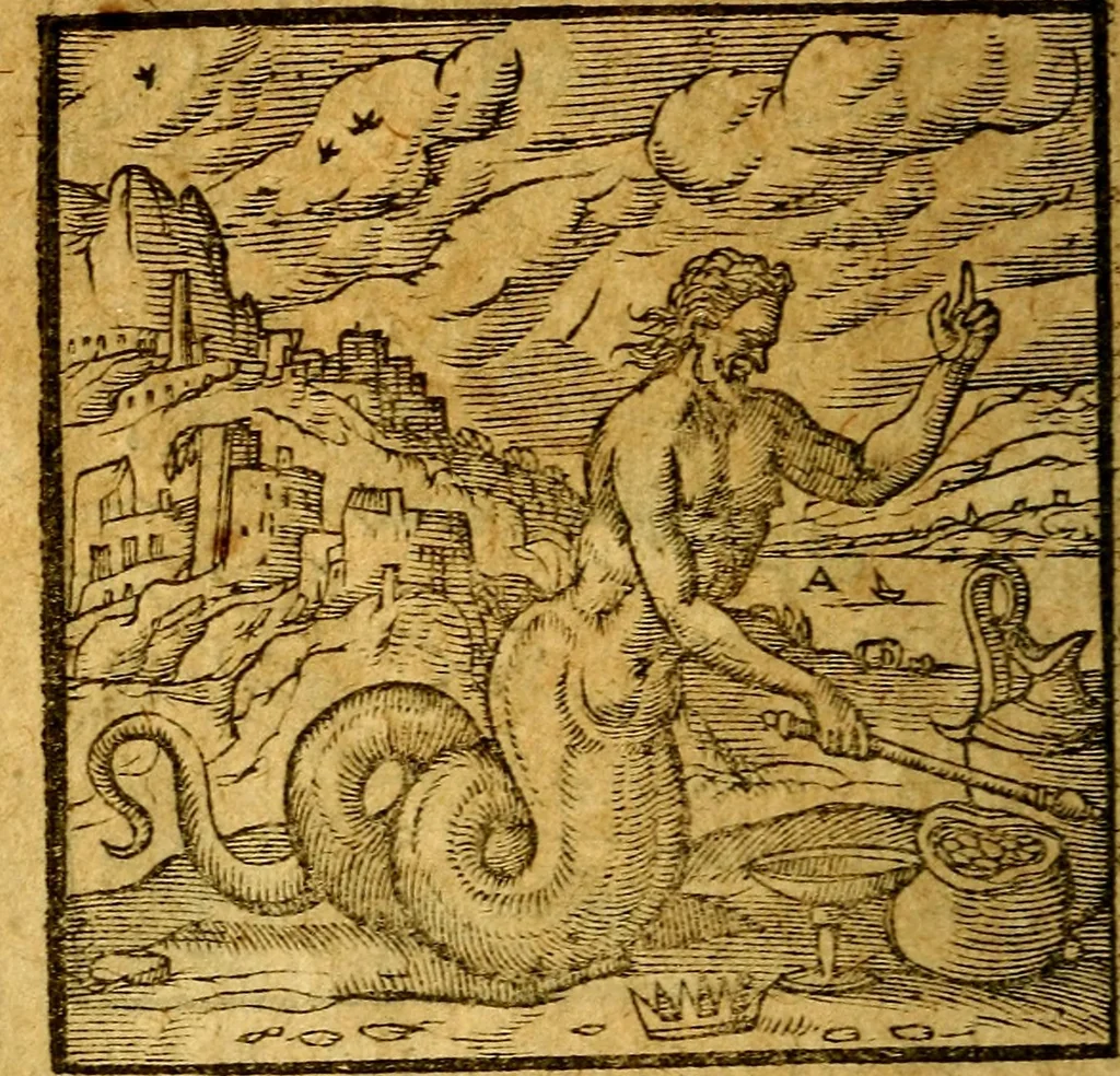 An illustration from Emblemata V.C. Andreae Alciati Mediolanensis iurisconsulti : cum facili & compendiosa explicatione, qua obscura illustrantur, dubiaq́ue omnia soluuntur,, 1622, leaf 23