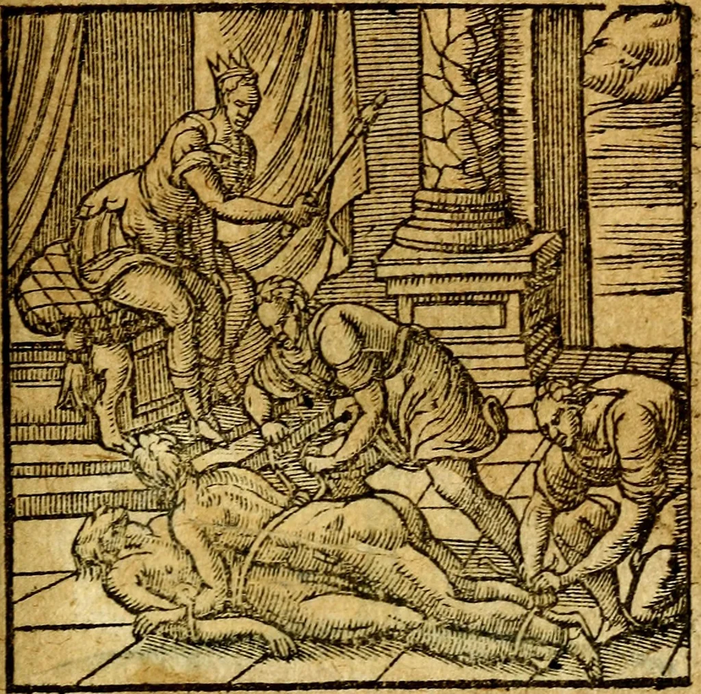 An illustration from Emblemata V.C. Andreae Alciati Mediolanensis iurisconsulti : cum facili & compendiosa explicatione, qua obscura illustrantur, dubiaq́ue omnia soluuntur,, 1622, leaf 238