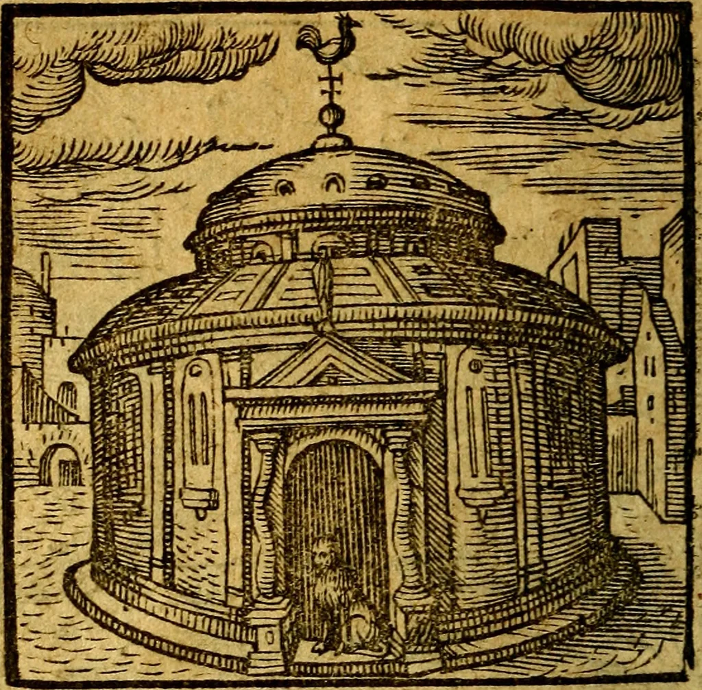 An illustration from Emblemata V.C. Andreae Alciati Mediolanensis iurisconsulti : cum facili & compendiosa explicatione, qua obscura illustrantur, dubiaq́ue omnia soluuntur,, 1622, leaf 35