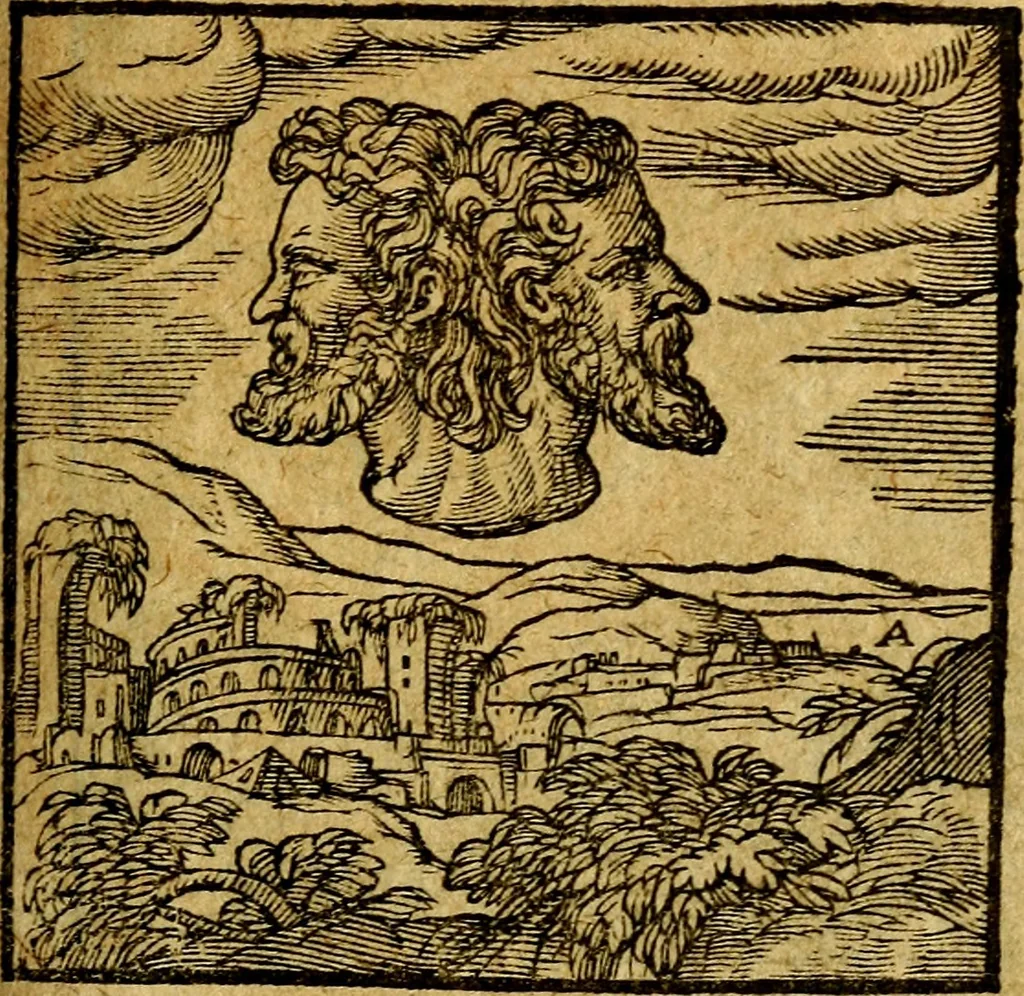 An illustration from Emblemata V.C. Andreae Alciati Mediolanensis iurisconsulti : cum facili & compendiosa explicatione, qua obscura illustrantur, dubiaq́ue omnia soluuntur,, 1622, leaf 38