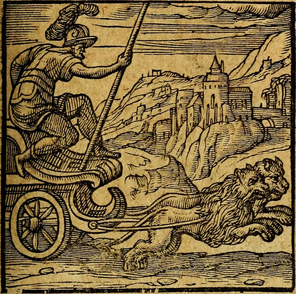 An illustration from Emblemata V.C. Andreae Alciati Mediolanensis iurisconsulti : cum facili & compendiosa explicatione, qua obscura illustrantur, dubiaq́ue omnia soluuntur,, 1622, leaf 50