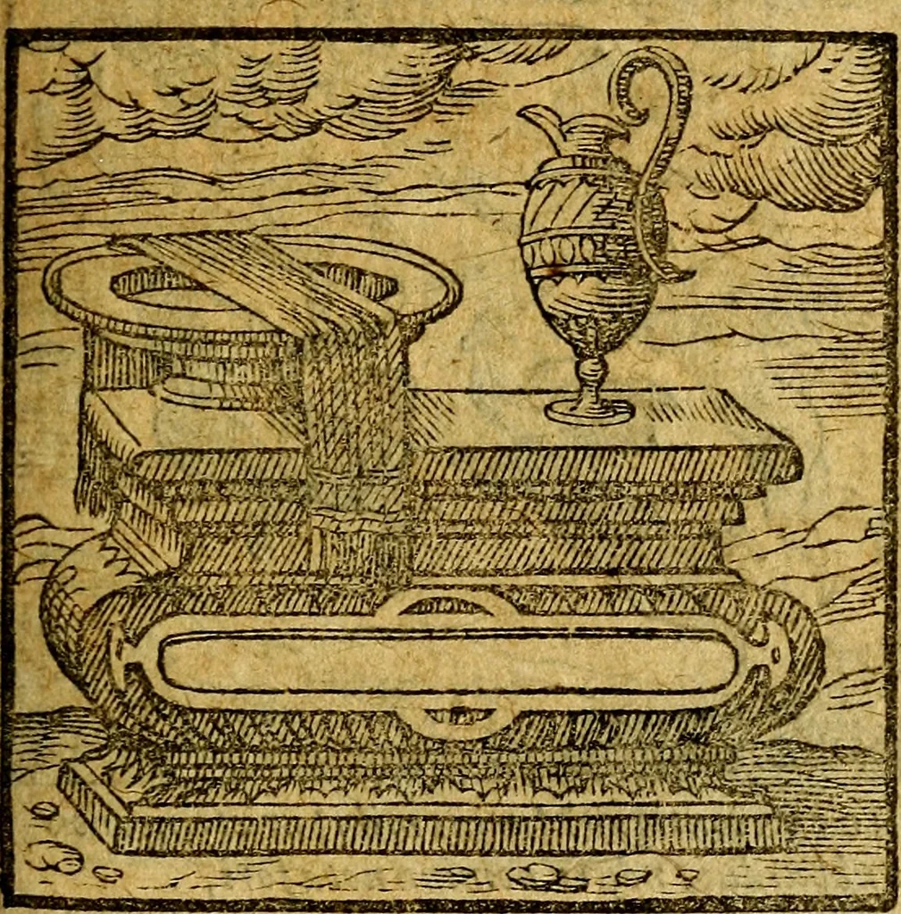 An illustration from Emblemata V.C. Andreae Alciati Mediolanensis iurisconsulti : cum facili & compendiosa explicatione, qua obscura illustrantur, dubiaq́ue omnia soluuntur,, 1622, leaf 52