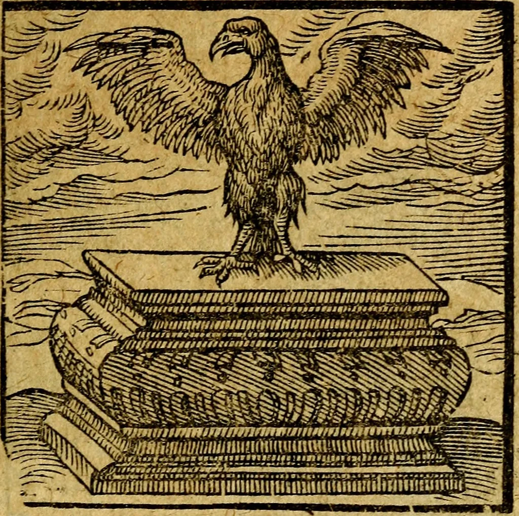 An illustration from Emblemata V.C. Andreae Alciati Mediolanensis iurisconsulti : cum facili & compendiosa explicatione, qua obscura illustrantur, dubiaq́ue omnia soluuntur,, 1622, leaf 54