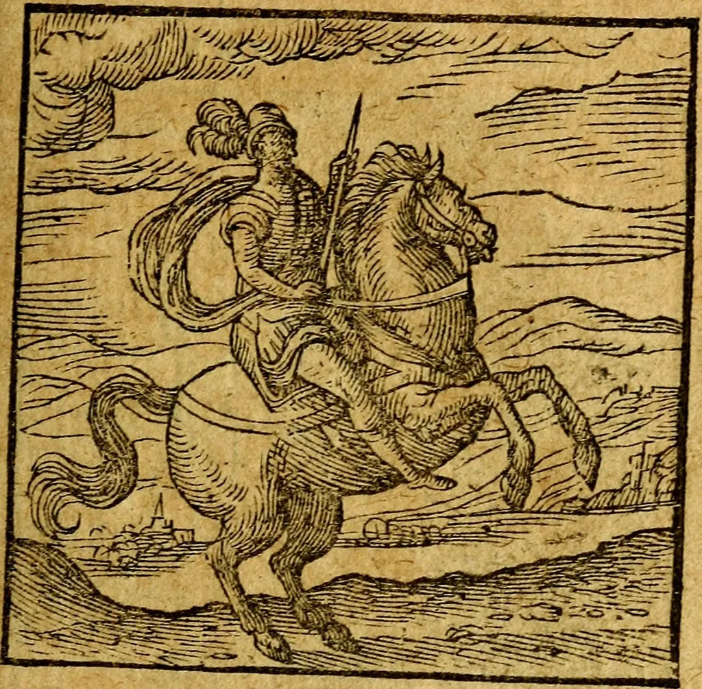 An illustration from Emblemata V.C. Andreae Alciati Mediolanensis iurisconsulti : cum facili & compendiosa explicatione, qua obscura illustrantur, dubiaq́ue omnia soluuntur,, 1622, leaf 56