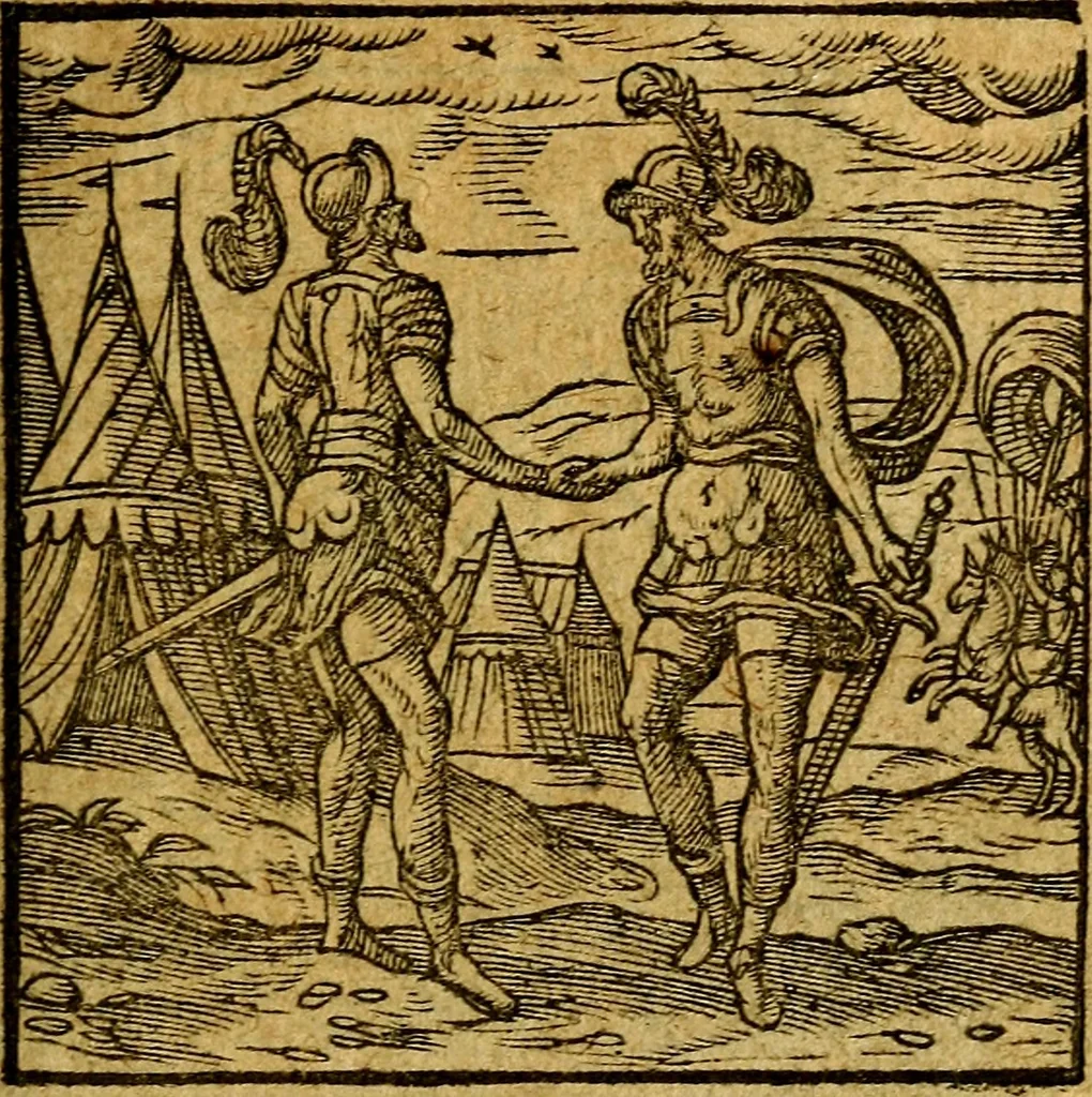 An illustration from Emblemata V.C. Andreae Alciati Mediolanensis iurisconsulti : cum facili & compendiosa explicatione, qua obscura illustrantur, dubiaq́ue omnia soluuntur,, 1622, leaf 60