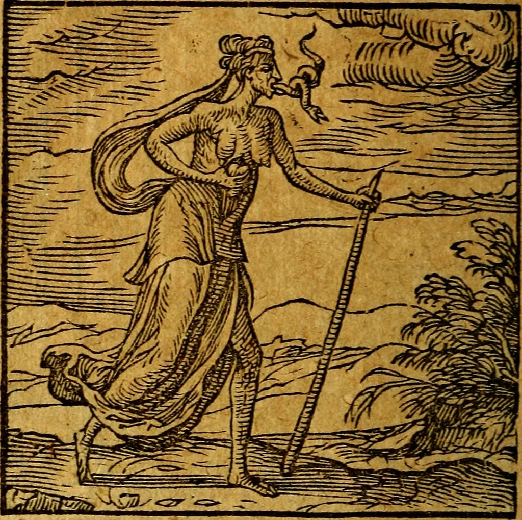 An illustration from Emblemata V.C. Andreae Alciati Mediolanensis iurisconsulti : cum facili & compendiosa explicatione, qua obscura illustrantur, dubiaq́ue omnia soluuntur,, 1622, leaf 93