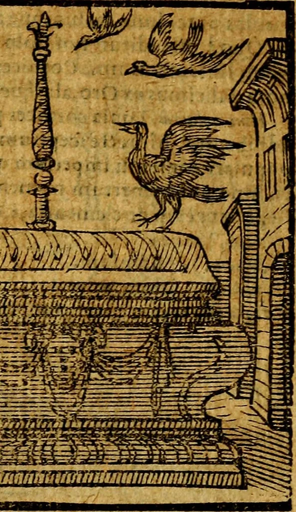 An illustration from Emblemata v. c. Andreae Alciati Mediolanensis iurisconsulti : cum facili & compe[n]diosa explicatione, qua obscura illustrantur, dubiáque omnia solvuntur, 1584, leaf 100