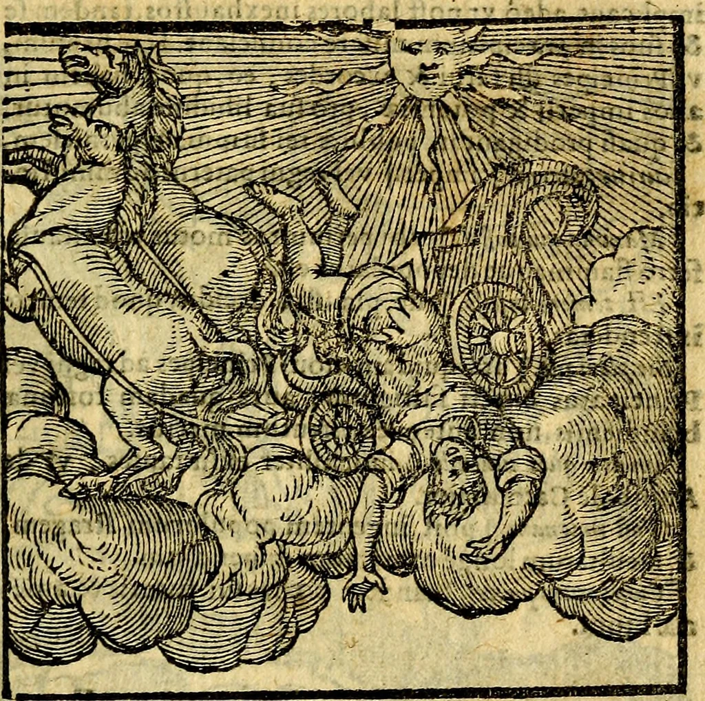 An illustration from Emblemata v. c. Andreae Alciati Mediolanensis iurisconsulti : cum facili & compe[n]diosa explicatione, qua obscura illustrantur, dubiáque omnia solvuntur, 1584, leaf 136