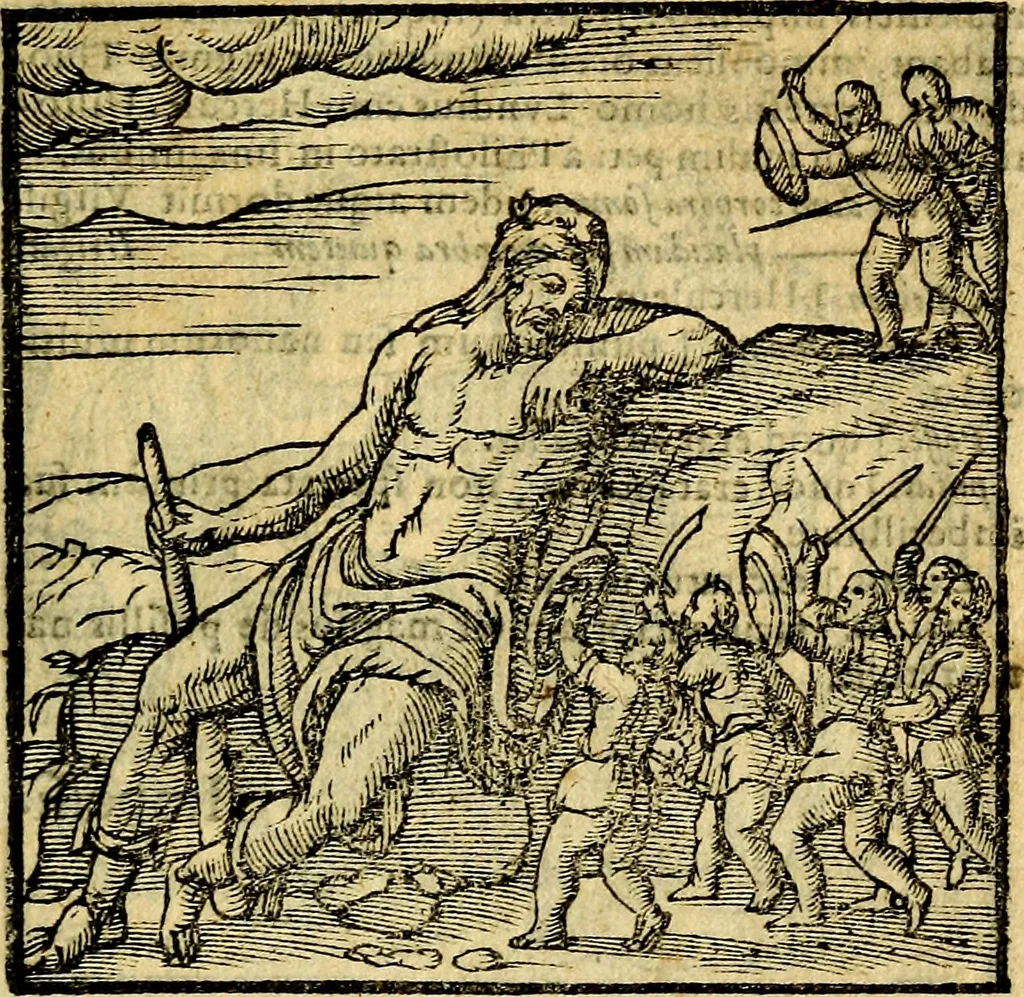 An illustration from Emblemata v. c. Andreae Alciati Mediolanensis iurisconsulti : cum facili & compe[n]diosa explicatione, qua obscura illustrantur, dubiáque omnia solvuntur, 1584, leaf 140