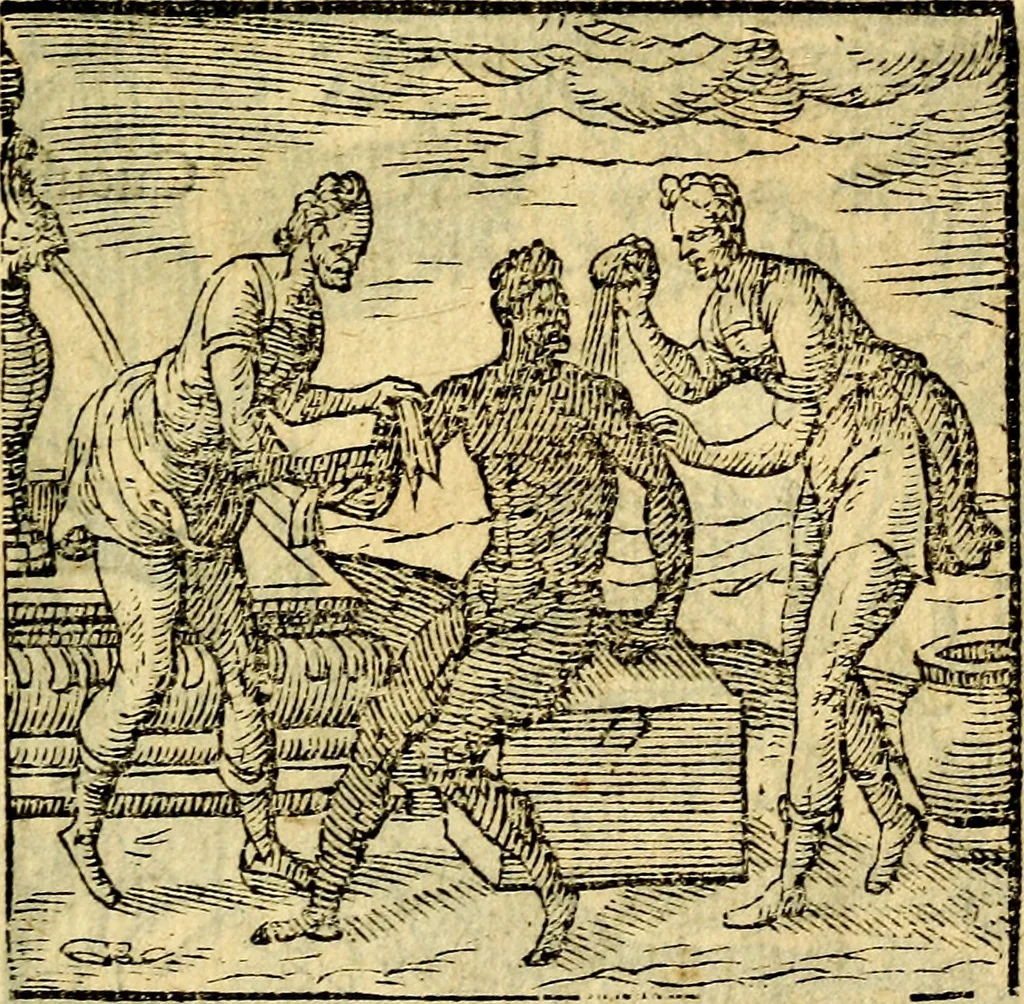 An illustration from Emblemata v. c. Andreae Alciati Mediolanensis iurisconsulti : cum facili & compe[n]diosa explicatione, qua obscura illustrantur, dubiáque omnia solvuntur, 1584, leaf 142