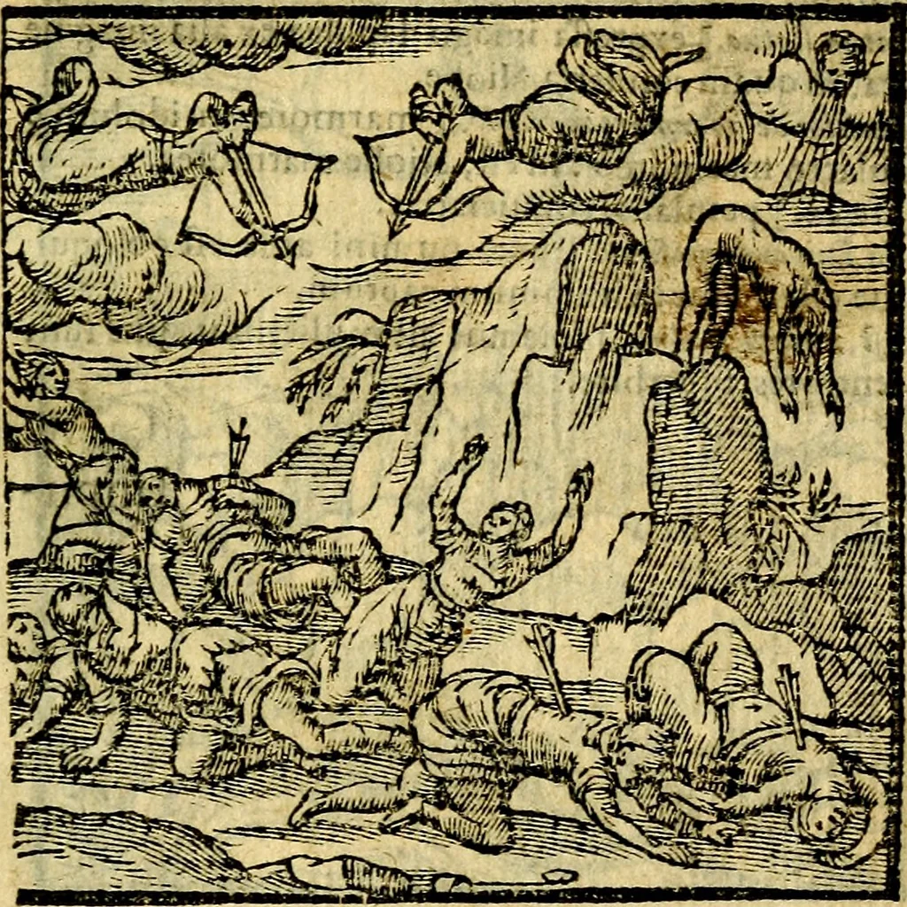 An illustration from Emblemata v. c. Andreae Alciati Mediolanensis iurisconsulti : cum facili & compe[n]diosa explicatione, qua obscura illustrantur, dubiáque omnia solvuntur, 1584, leaf 158