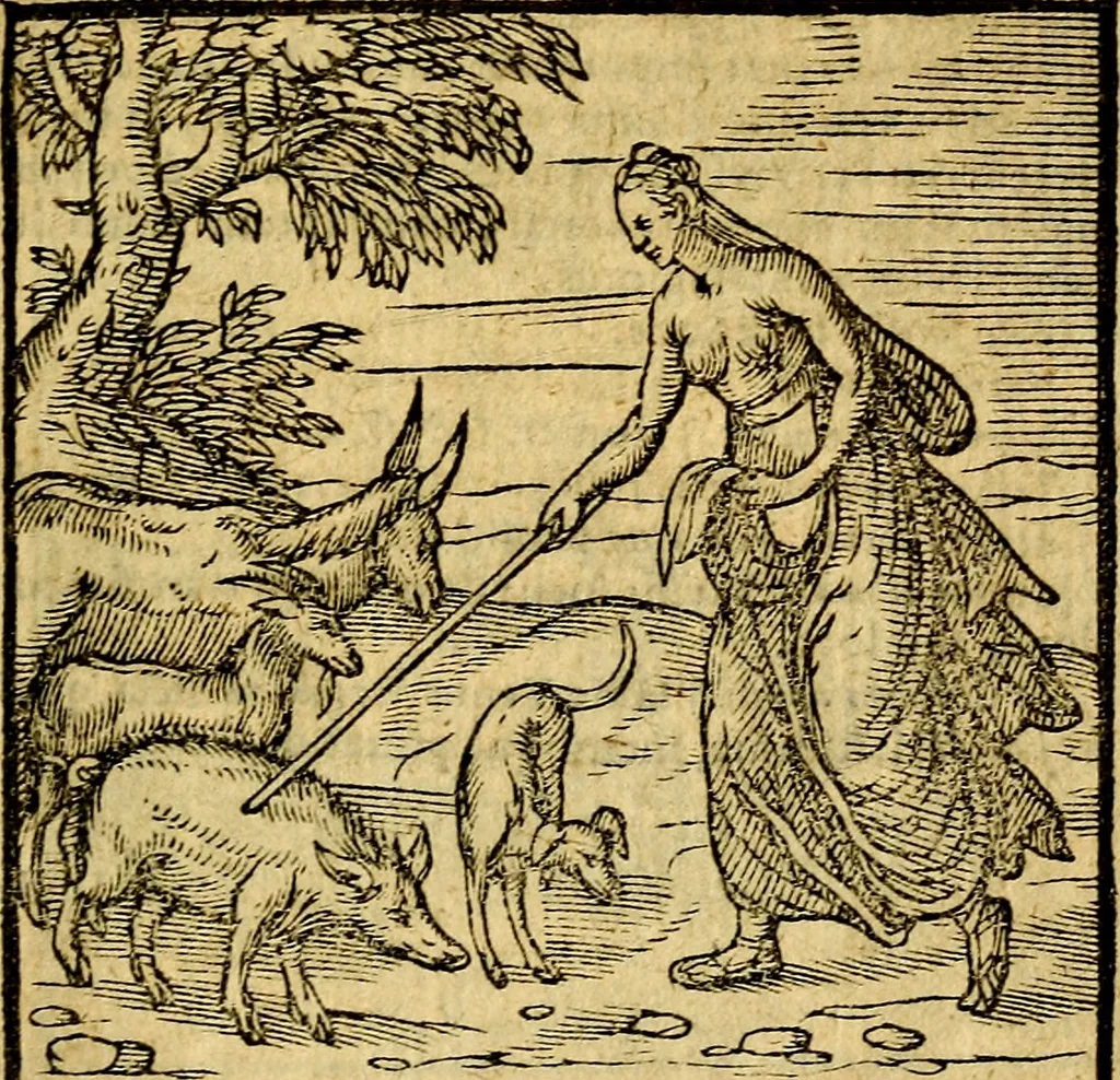 An illustration from Emblemata v. c. Andreae Alciati Mediolanensis iurisconsulti : cum facili & compe[n]diosa explicatione, qua obscura illustrantur, dubiáque omnia solvuntur, 1584, leaf 176