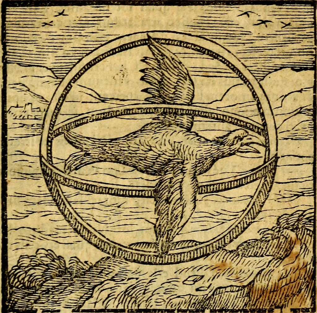 An illustration from Emblemata v. c. Andreae Alciati Mediolanensis iurisconsulti : cum facili & compe[n]diosa explicatione, qua obscura illustrantur, dubiáque omnia solvuntur, 1584, leaf 180