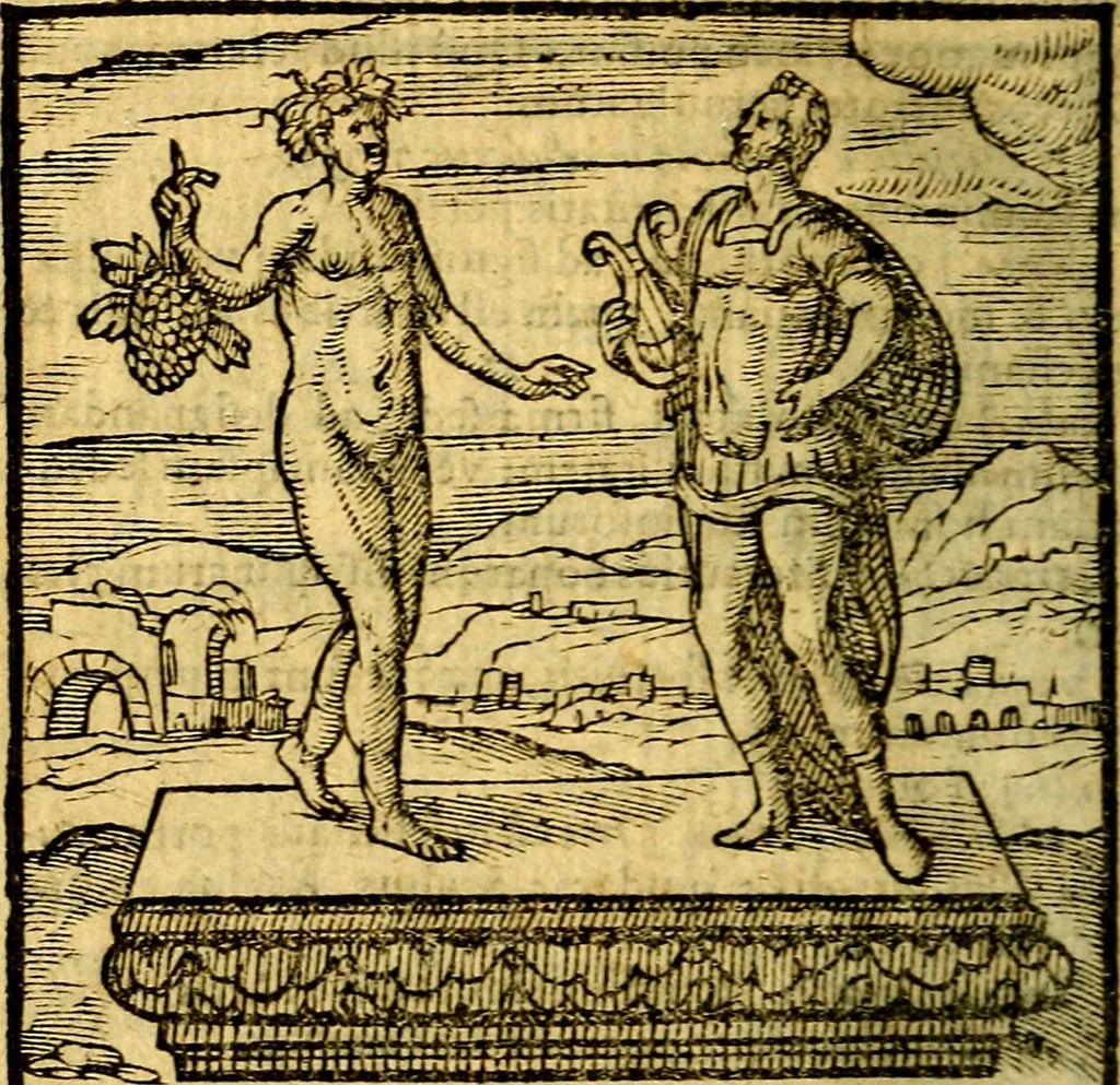 An illustration from Emblemata v. c. Andreae Alciati Mediolanensis iurisconsulti : cum facili & compe[n]diosa explicatione, qua obscura illustrantur, dubiáque omnia solvuntur, 1584, leaf 223