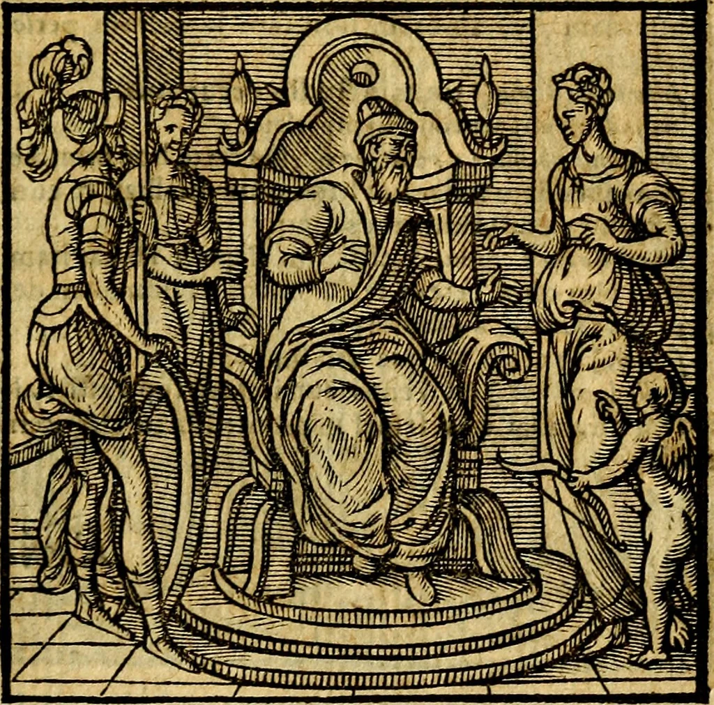 An illustration from Emblemata v. c. Andreae Alciati Mediolanensis iurisconsulti : cum facili & compe[n]diosa explicatione, qua obscura illustrantur, dubiáque omnia solvuntur, 1584, leaf 240