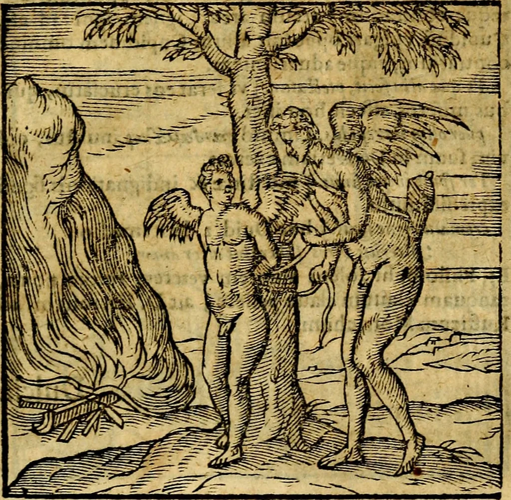 An illustration from Emblemata v. c. Andreae Alciati Mediolanensis iurisconsulti : cum facili & compe[n]diosa explicatione, qua obscura illustrantur, dubiáque omnia solvuntur, 1584, leaf 244
