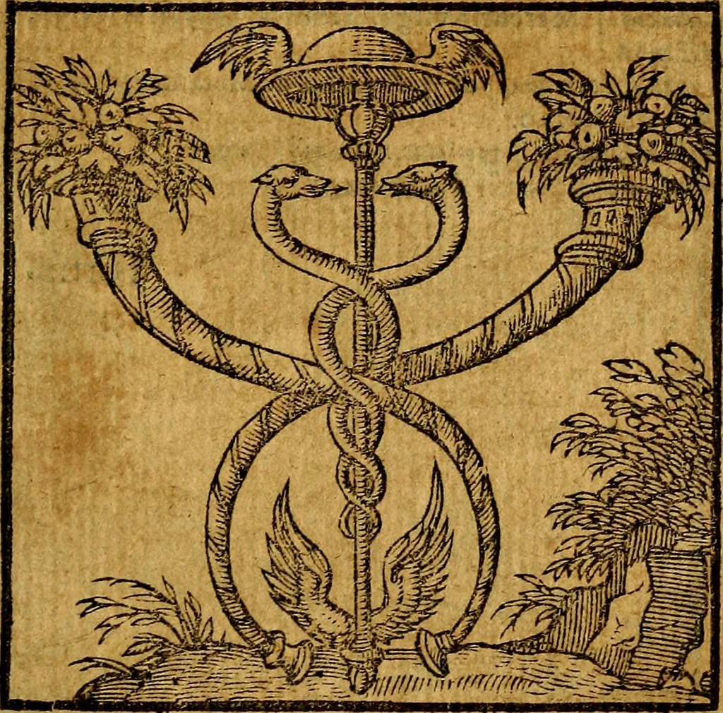 An illustration from Emblemata v. c. Andreae Alciati Mediolanensis iurisconsulti : cum facili & compe[n]diosa explicatione, qua obscura illustrantur, dubiáque omnia solvuntur, 1584, leaf 264