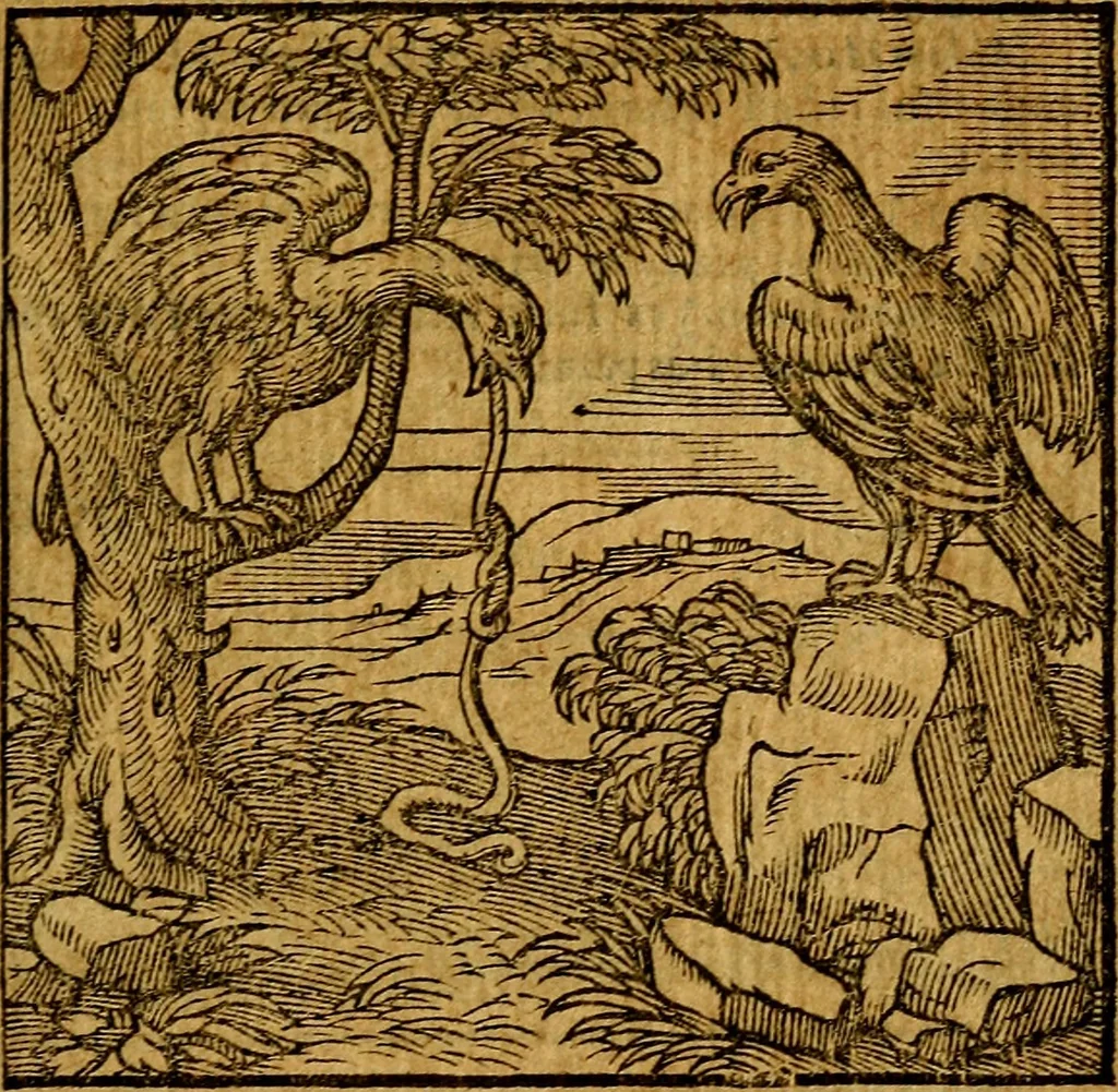 An illustration from Emblemata v. c. Andreae Alciati Mediolanensis iurisconsulti : cum facili & compe[n]diosa explicatione, qua obscura illustrantur, dubiáque omnia solvuntur, 1584, leaf 284