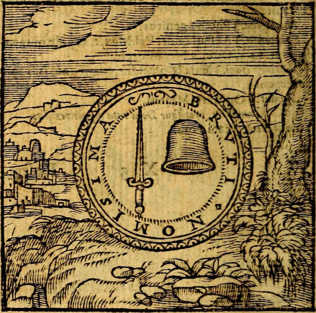 An illustration from Emblemata v. c. Andreae Alciati Mediolanensis iurisconsulti : cum facili & compe[n]diosa explicatione, qua obscura illustrantur, dubiáque omnia solvuntur, 1584, leaf 329