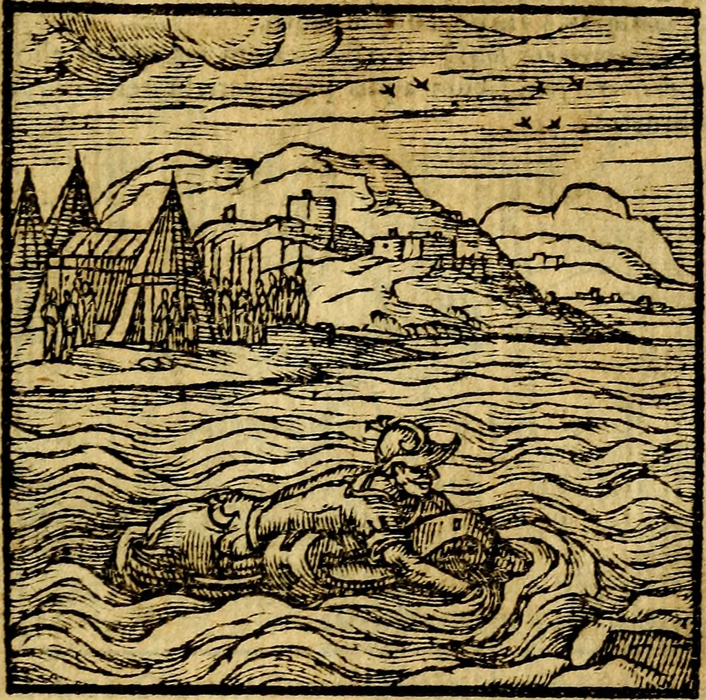 An illustration from Emblemata v. c. Andreae Alciati Mediolanensis iurisconsulti : cum facili & compe[n]diosa explicatione, qua obscura illustrantur, dubiáque omnia solvuntur, 1584, leaf 350