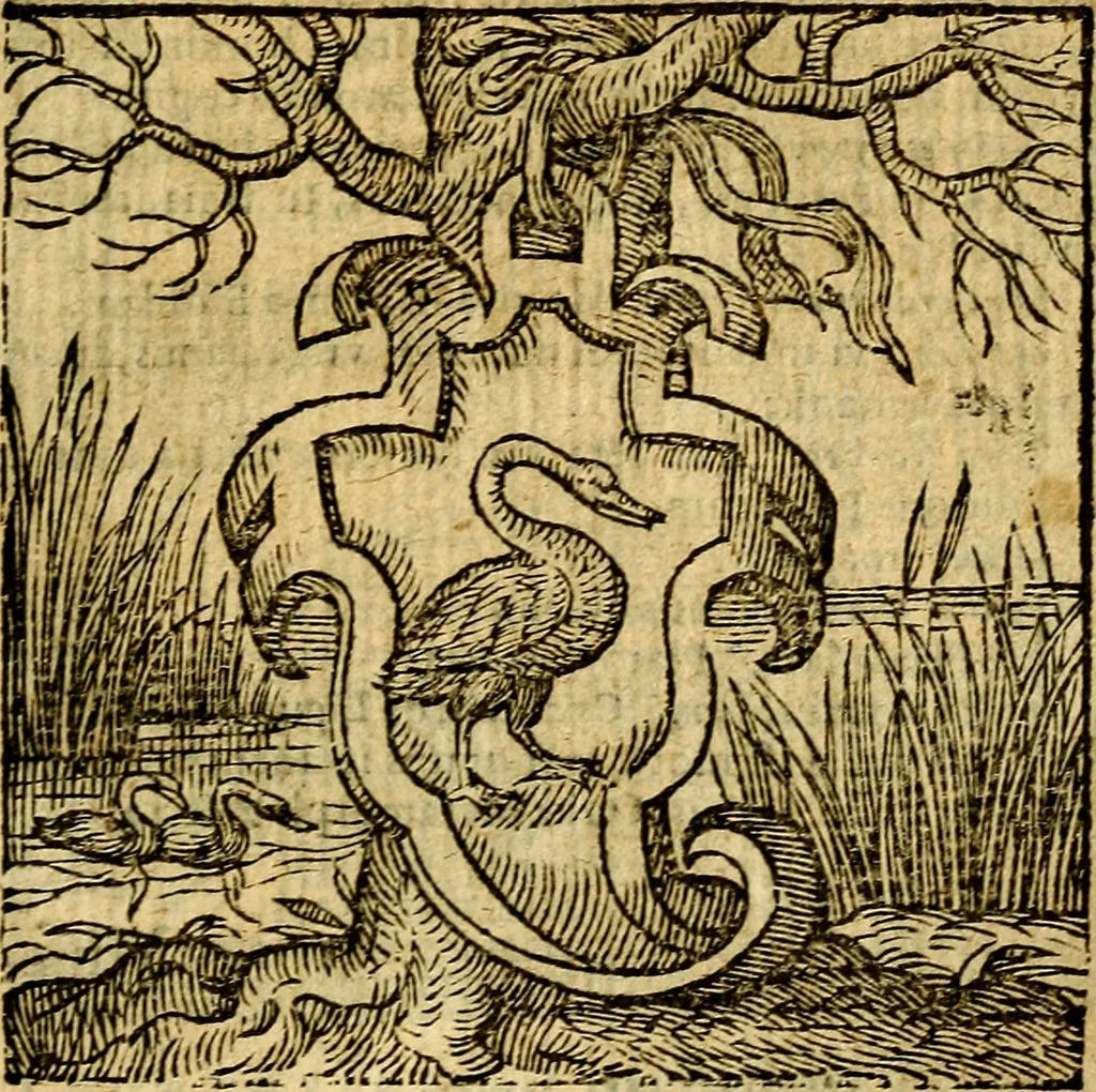 An illustration from Emblemata v. c. Andreae Alciati Mediolanensis iurisconsulti : cum facili & compe[n]diosa explicatione, qua obscura illustrantur, dubiáque omnia solvuntur, 1584, leaf 394
