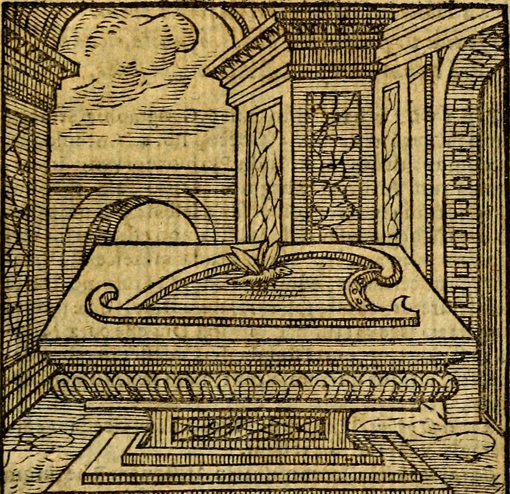 An illustration from Emblemata v. c. Andreae Alciati Mediolanensis iurisconsulti : cum facili & compe[n]diosa explicatione, qua obscura illustrantur, dubiáque omnia solvuntur, 1584, leaf 396