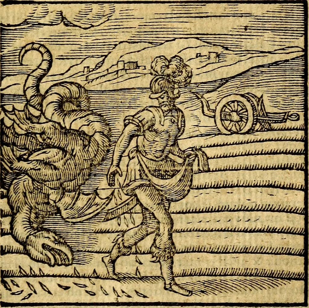 An illustration from Emblemata v. c. Andreae Alciati Mediolanensis iurisconsulti : cum facili & compe[n]diosa explicatione, qua obscura illustrantur, dubiáque omnia solvuntur, 1584, leaf 398