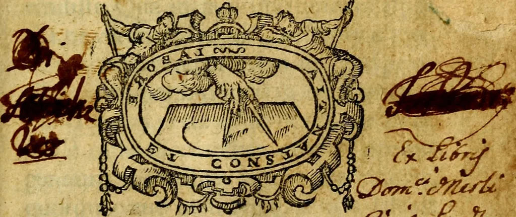 An illustration from Emblemata v. c. Andreae Alciati Mediolanensis iurisconsulti : cum facili & compe[n]diosa explicatione, qua obscura illustrantur, dubiáque omnia solvuntur, 1584, leaf 4