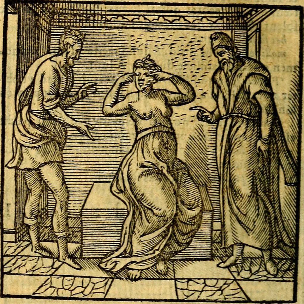 An illustration from Emblemata v. c. Andreae Alciati Mediolanensis iurisconsulti : cum facili & compe[n]diosa explicatione, qua obscura illustrantur, dubiáque omnia solvuntur, 1584, leaf 423