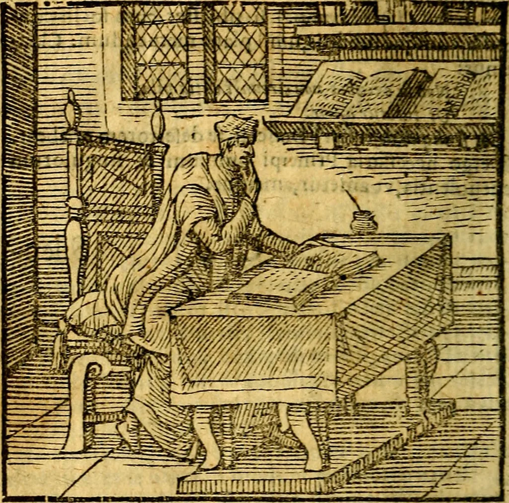 An illustration from Emblemata v. c. Andreae Alciati Mediolanensis iurisconsulti : cum facili & compe[n]diosa explicatione, qua obscura illustrantur, dubiáque omnia solvuntur, 1584, leaf 43