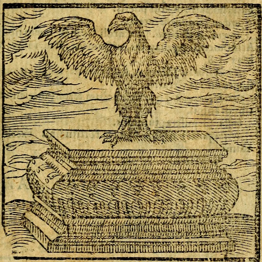An illustration from Emblemata v. c. Andreae Alciati Mediolanensis iurisconsulti : cum facili & compe[n]diosa explicatione, qua obscura illustrantur, dubiáque omnia solvuntur, 1584, leaf 90