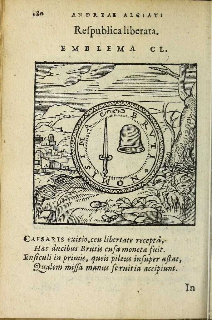 An illustration from Emblemata V.C. Andreæ Alciati Mediolanensis ivrisconsvlti : cum facii & compendiosa explicatione, quâ obscura illustrantur, dubiaq́ue omnia soluuntur, 1648, leaf 176