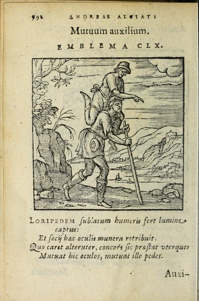 An illustration from Emblemata V.C. Andreæ Alciati Mediolanensis ivrisconsvlti : cum facii & compendiosa explicatione, quâ obscura illustrantur, dubiaq́ue omnia soluuntur, 1648, leaf 188