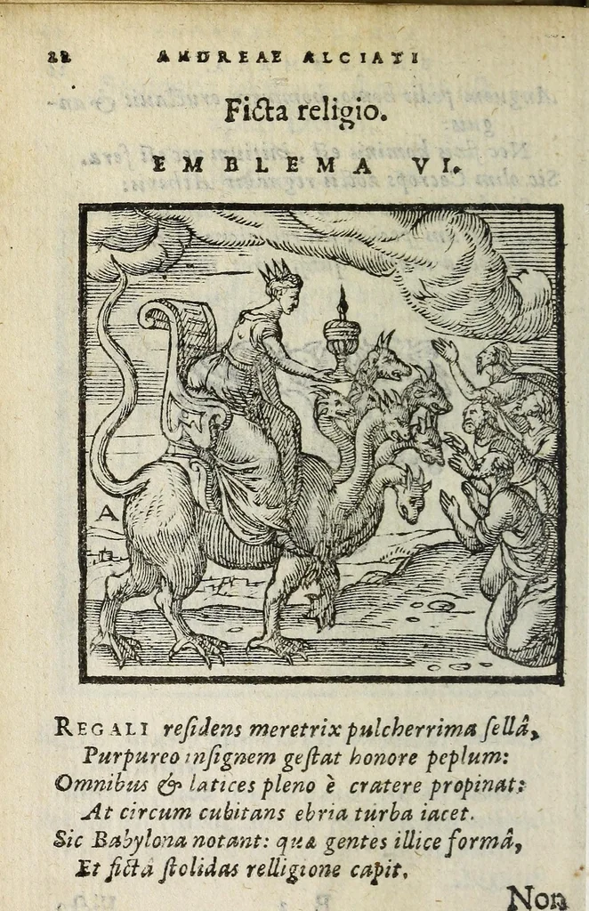 An illustration from Emblemata V.C. Andreæ Alciati Mediolanensis ivrisconsvlti : cum facii & compendiosa explicatione, quâ obscura illustrantur, dubiaq́ue omnia soluuntur, 1648, leaf 20