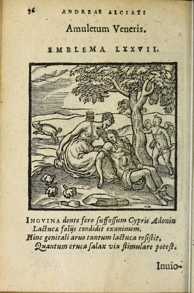 An illustration from Emblemata V.C. Andreæ Alciati Mediolanensis ivrisconsvlti : cum facii & compendiosa explicatione, quâ obscura illustrantur, dubiaq́ue omnia soluuntur, 1648, leaf 92